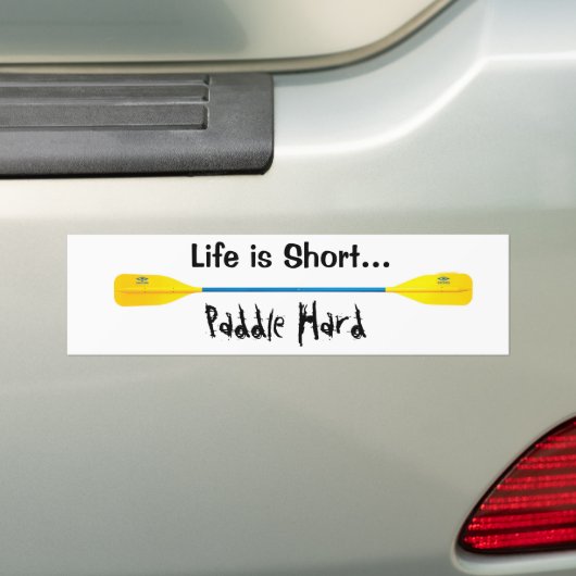Paddle Hard, kayak Bumpersticker (Op auto)