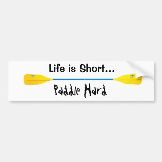Paddle Hard, kayak Bumpersticker (Voorkant)