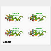 Paddle Harder Dragon Boat Ovale Sticker (Vel)