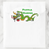 Paddle Harder Dragon Boat Ovale Sticker (Tas)