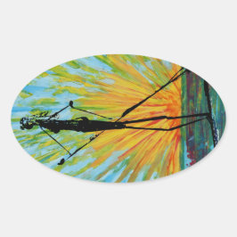 Paddle-instappen Ovale Sticker