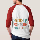 Paddle into Paradise" T-Shirt Design (Achterkant)