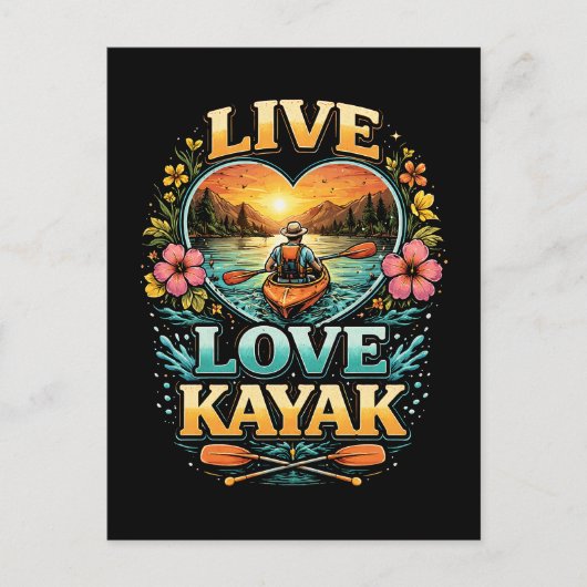 Paddle Into the Sunset Briefkaart (Voorkant)