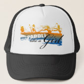 Paddle like a Girl (zwart) Trucker Pet (Voorkant)