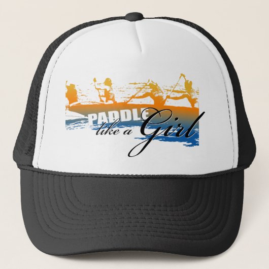 Paddle like a Girl (zwart) Trucker Pet (Voorkant)