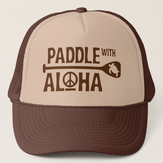 Paddle met Aloha Brown Trucker Hat Pet (Voorkant)