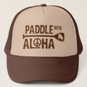 Paddle met Aloha Brown Trucker Hat Trucker Pet (Voorkant)