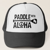 Paddle met Aloha Trucker Hat in zwart-wit Trucker Pet (Voorkant)