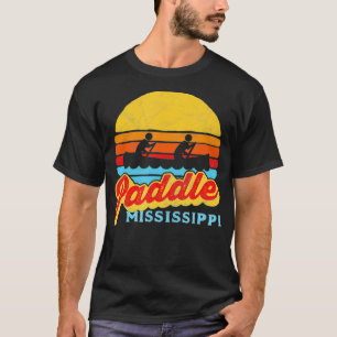  Paddle Mississippi Canoeing Retro Sun T-shirt
