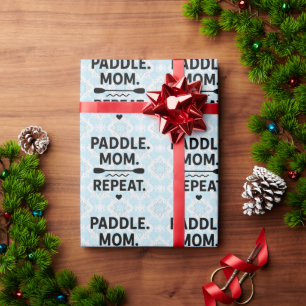 Paddle Moeder Herhaal Grappige Kayakken Outdoor Av Cadeaupapier