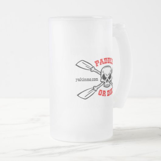 Paddle of Die Yakinmo.com Glass Beer Matglas Bierpul (Voorkant rechts)