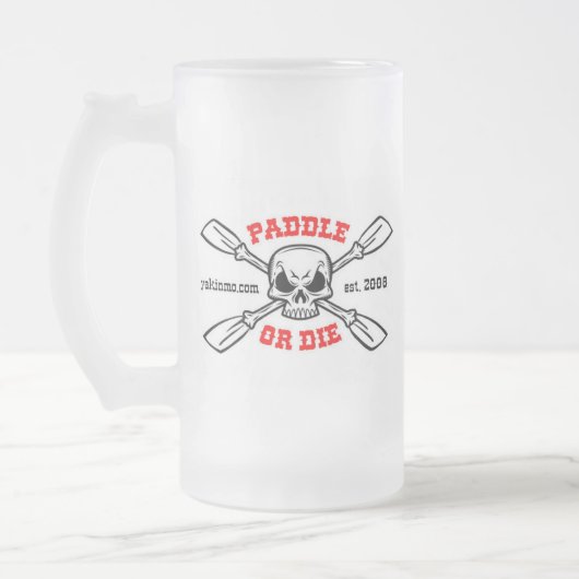 Paddle of Die Yakinmo.com Glass Beer Matglas Bierpul (Links)