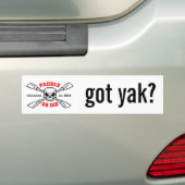 Paddle of Die Yakinmo.com hebben yak gekregen? Bum Bumpersticker (Op auto)
