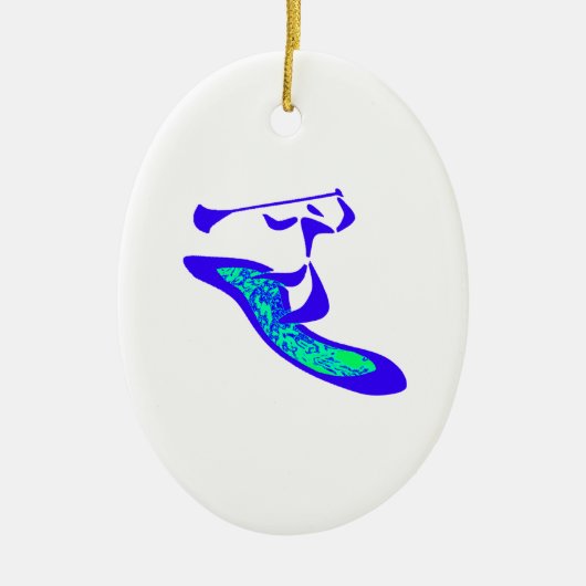 Paddle omhoog keramisch ornament (Voorkant)