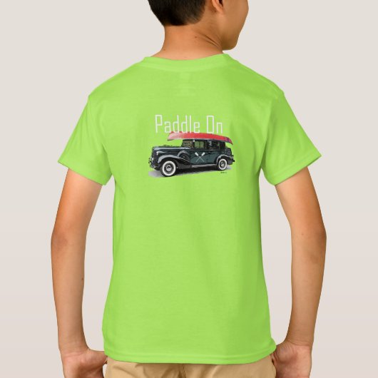 Paddle on Classic Car design - Kinderen Basic T-Sh T-shirt (Achterkant)