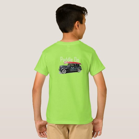 Paddle on Classic Car design - Kinderen Basic T-Sh T-shirt (Achterkant volledig)