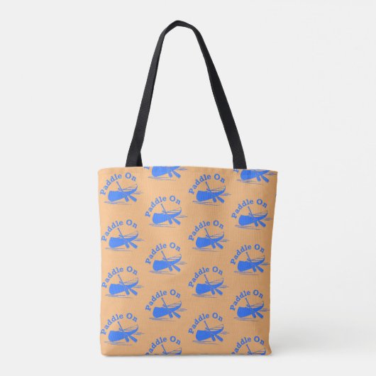 Paddle On Design - All-Over-Print Canvas tas, medi Tote Bag (Achterkant)