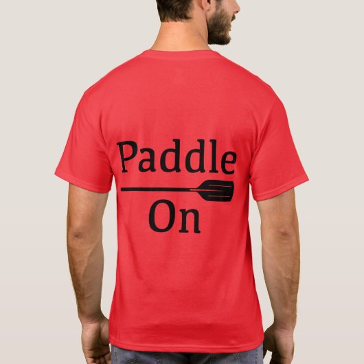 Paddle on Design - Basic Dark T-Shirt (Achterkant)