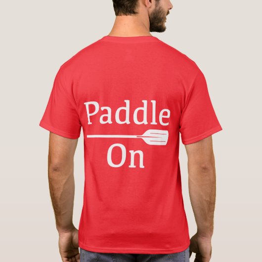 Paddle on Design - Basic Dark T-Shirt (Achterkant)