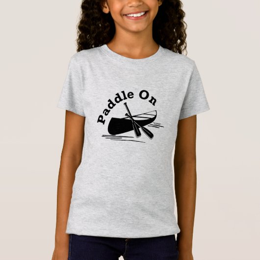Paddle on Design - Girls' Fine Jersey T-Shirt (Voorkant)