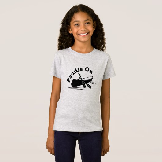 Paddle on Design - Girls' Fine Jersey T-Shirt (Voorkant volledig)