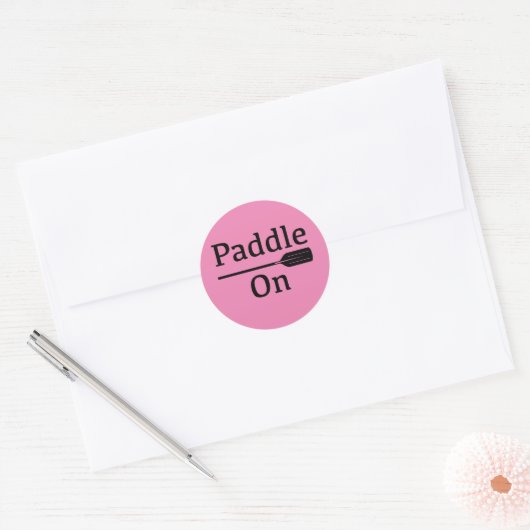 Paddle on Design - Klassieke ronde sticker (Envelop)