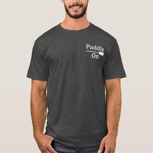 Paddle On design - Mannen Basic Dark T-Shirt (Voorkant)
