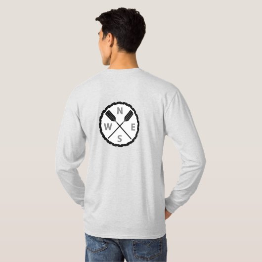 Paddle on Explorer Design - Mannen Long Slapev T-shirt (Achterkant volledig)