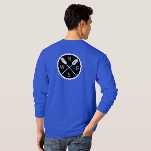 Paddle on Explorer Design - Mannen Long Slapev T-shirt (Achterkant volledig)