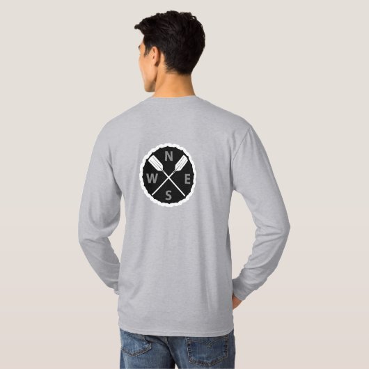 Paddle on Explorer Design - Mannen Long Slapev T-shirt (Achterkant volledig)