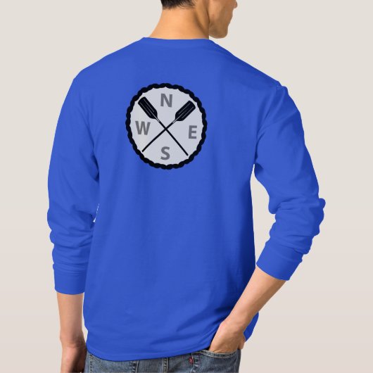 Paddle on Explorer Design - Mannen met lange basis T-shirt (Achterkant)