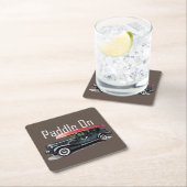 Paddle On Klassiek Autodesign - Vierkante Coaster Kartonnen Onderzetters (Insitu)