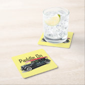 Paddle On Klassiek Autodesign - Vierkante Coaster Kartonnen Onderzetters (Insitu)