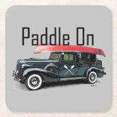 Paddle On Klassiek Autodesign - Vierkante Coaster Kartonnen Onderzetters (Voorkant)