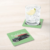 Paddle On Klassiek Autodesign - Vierkante Coaster Kartonnen Onderzetters (Insitu)