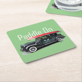 Paddle On Klassiek Autodesign - Vierkante Coaster Kartonnen Onderzetters