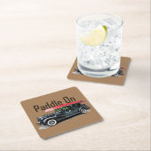 Paddle On Klassiek Autodesign - Vierkante Coaster Kartonnen Onderzetters (Insitu)
