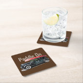 Paddle On Klassiek Autodesign - Vierkante Coaster Kartonnen Onderzetters (Insitu)
