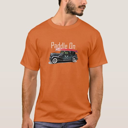 Paddle On Klassieke Auto esign - Heren Basic Donke T-shirt (Voorkant)