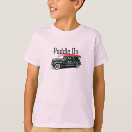 Paddle op klassieke auto-ontwerp - Kinderen Basic- T-shirt
