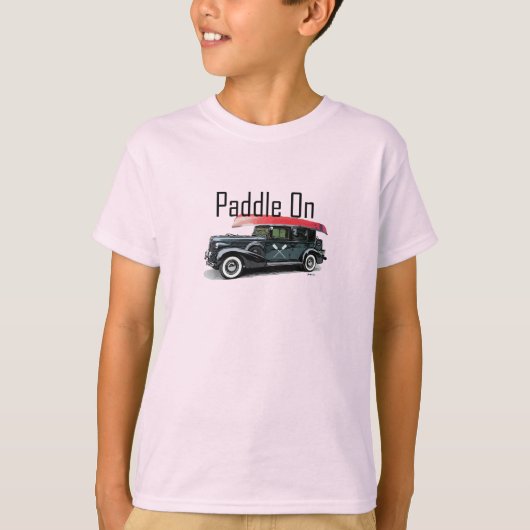 Paddle op klassieke auto-ontwerp - Kinderen Basic- T-shirt (Voorkant)
