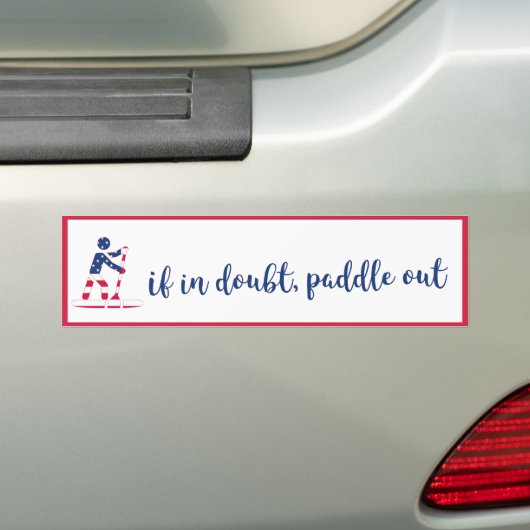 Paddle Out - Amerikaanse vlag Stand Up Paddle Boar Bumpersticker (Op auto)