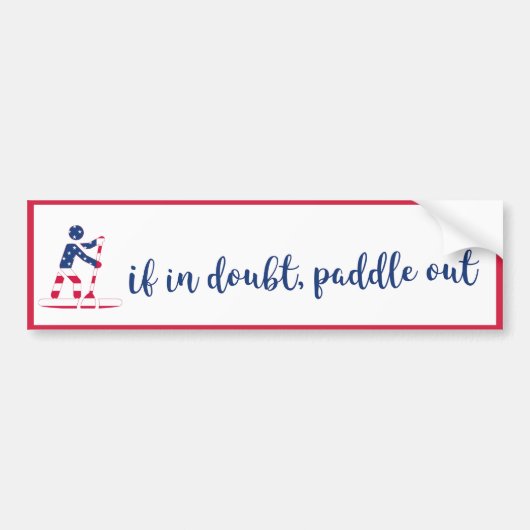 Paddle Out - Amerikaanse vlag Stand Up Paddle Boar Bumpersticker (Voorkant)