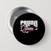 Paddle Queen Girl Kayak Ronde Button 7,6 Cm (Voorkant /achterkant)