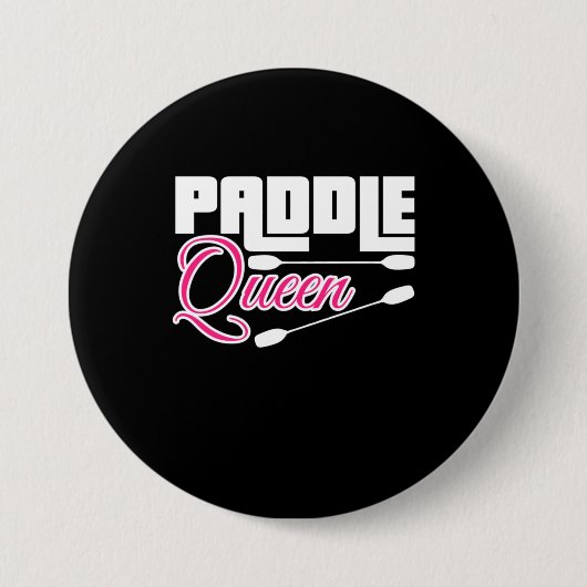Paddle Queen Girl Kayak Ronde Button 7,6 Cm (Voorkant)