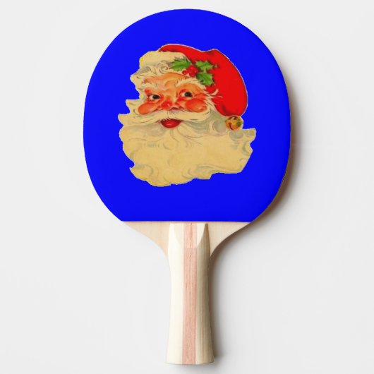 Paddle - Santa Claus - Blauw. Tafeltennisbatje (Voorkant)