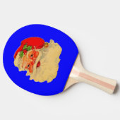 Paddle - Santa Claus - Blauw. Tafeltennisbatje (Zijkant)