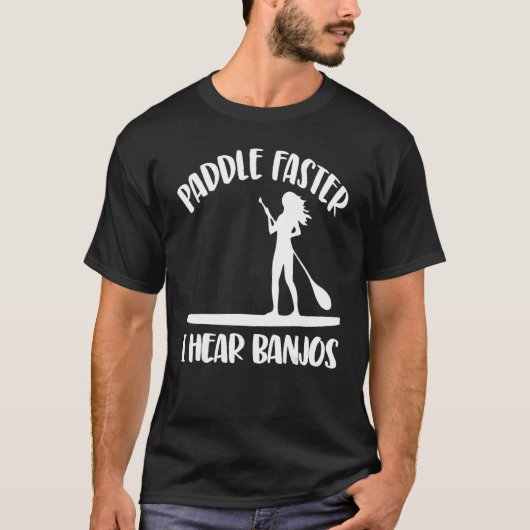 Paddle Sneller ik hoor banjos vrouwen inpakken T-shirt (Voorkant)