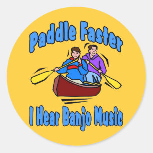 Paddle Snellere Banjo Muziek Ronde Sticker