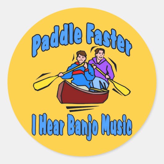 Paddle Snellere Banjo Muziek Ronde Sticker (Voorkant)